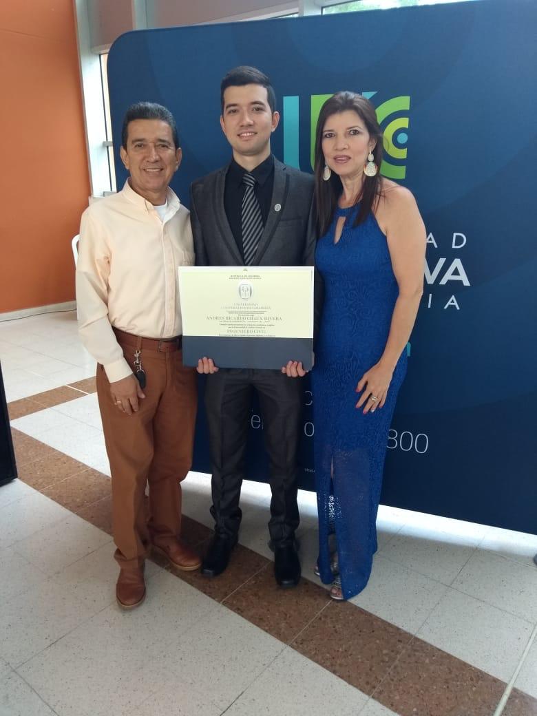 José Ricardo Chaux Tovar, Andrés Ricardo Chaux Rivera y Alba Rocío Rivera Moya.