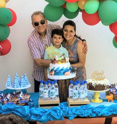 Harol Salamanca, Emiliano Cantillo cumpleañero y Bertha de Salamanca.