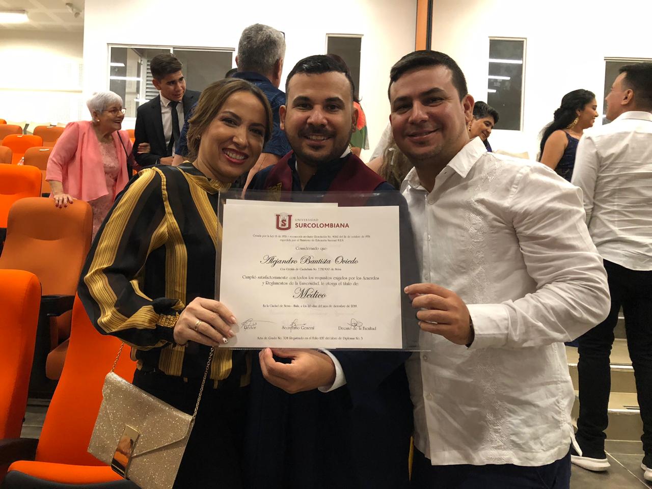 Claudia Marcela Bautista, Alejandro Bautista y Eduardo Bautista Oviedo