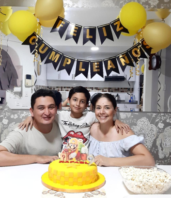 William Díaz, Rafael Díaz Rojas, cumpleañero  y  Nataly Rojas.