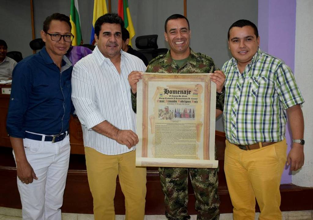 Dolcey Andrade, Roberto Escobar, coronel Óscar Rodríguez y Amín Lozada.