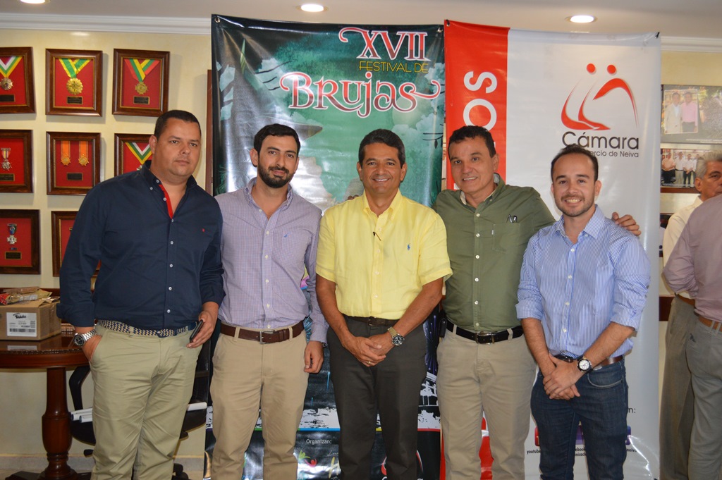 Francisco Calderón, gerente Empugar; Luis Gabriel Jaramillo Díaz, director de la Cámara de Comercio de Neiva sede Garzón; Ariel Rincón Machado, presidente Ejecutivo de la Cámara de Comercio de Neiva; Édgar Bonilla Ramírez, alcalde de Garzón, y Felipe Victoria.