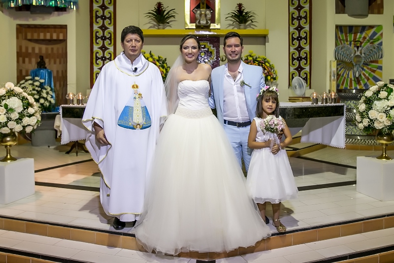 Padre Juan Carlos Liévano, María Carolina Córdoba Vega, Juan Manuel Ayerbe Gutiérrez.